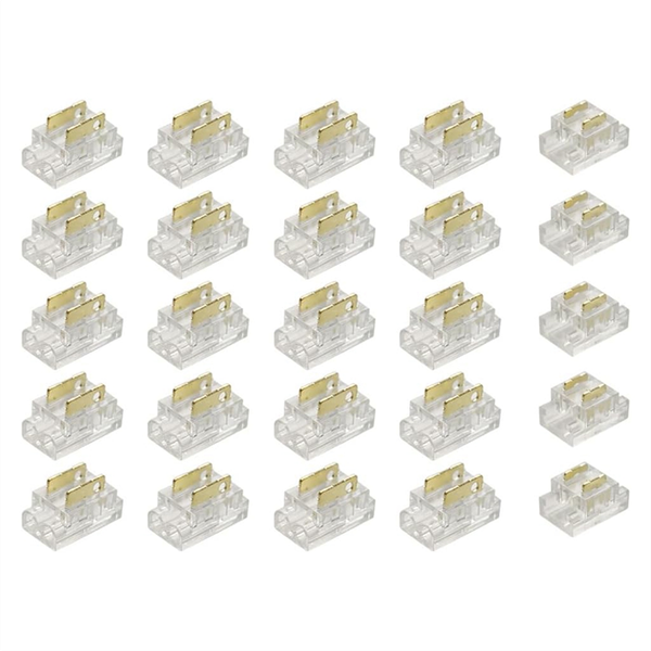 25Pcs 2-Pin 5Mm Cob Led Strip Connector Kit