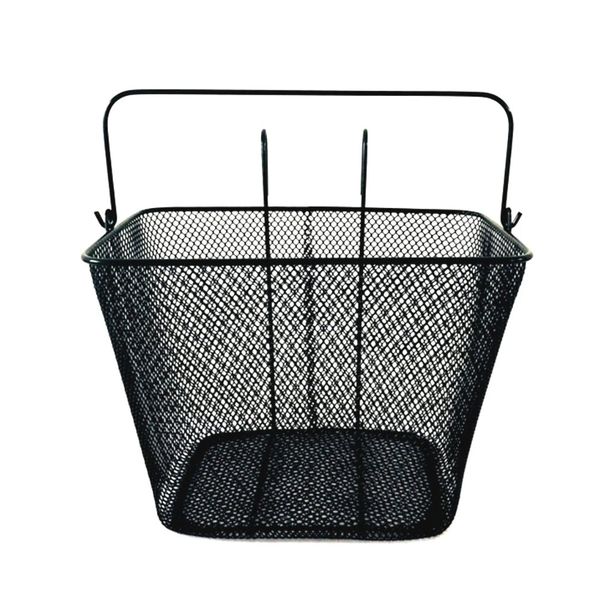 Durable Iron Bicycle Basket with Removable Handles 35cm - Black