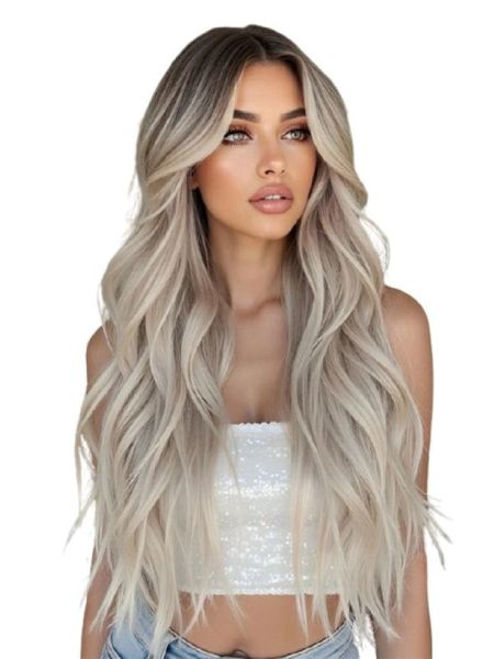 Blond Gradation Curly Wavy Hair Wig