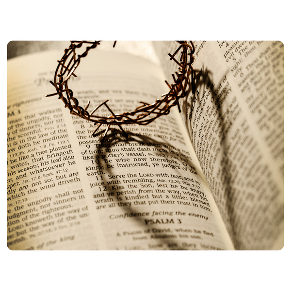 Wooden Crown On Bible Mouse Pad