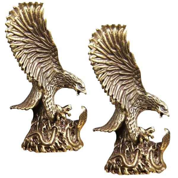 Home Gift Decor Antique Miniature Brass Falcon Ornament (4x1.7cm)