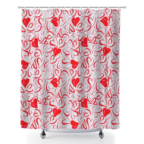 Shower Curtain Backdrop for Bathroom with 12 Plastic Hooks, 180x180cm