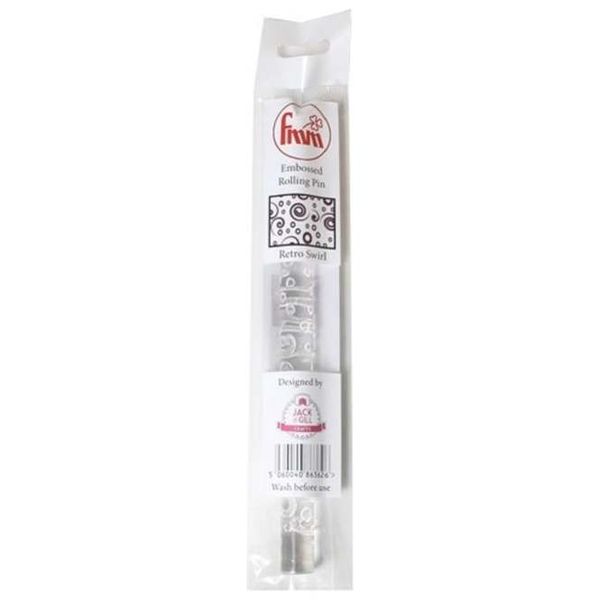 FMM Embossed Pattern Impression Icing Rolling Pin 16.5 x 1.2 cm Retro Swirl