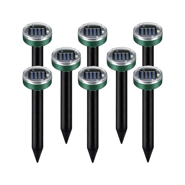 8Piece Ultrasonic Mole Repellent Solar Powered Gopher Repellent for Garden