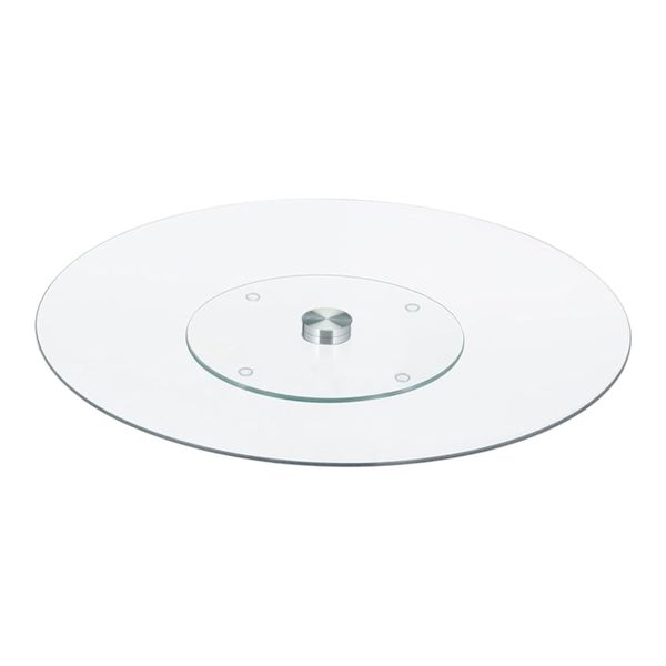 Cake Stand 32cm Round Rotating Glass Flat