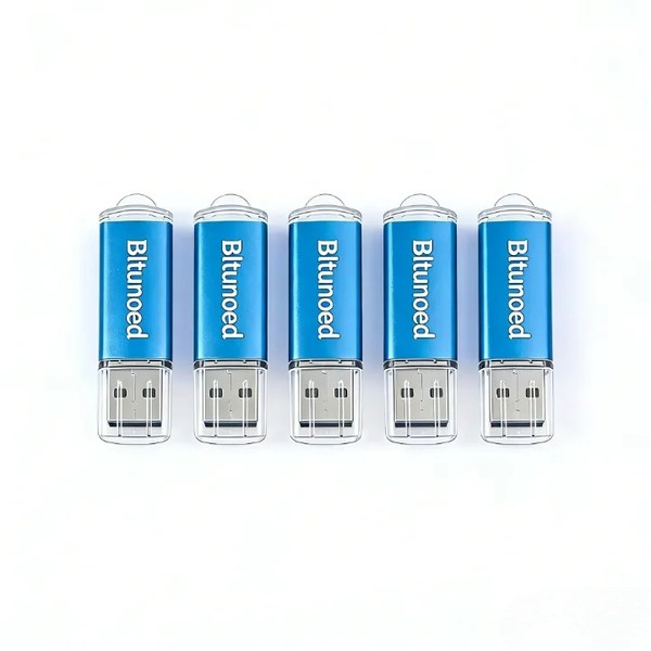 Bltunoed 128MB USB Flash Drives | Blue Metal Plug &amp; Play Memory Sticks