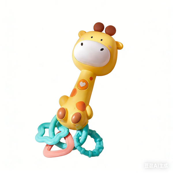 Giraffe Baby Rattle - Small Animal Hand Sticks, Baby Rattle Toy