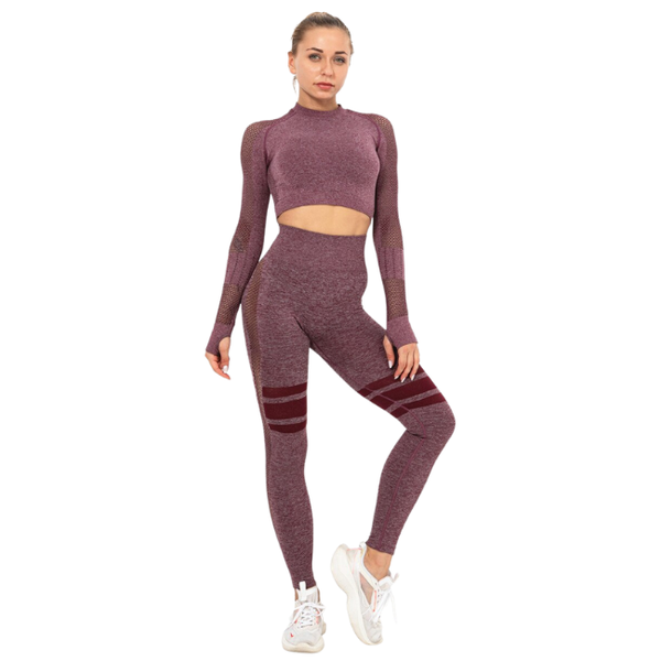 InstantFit, Mauve - Plum Two Piece, Long Sleeve Compression Set