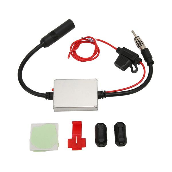 Car FM Radio Antenna Signal Stabilizer with 12VPlug Connector for Marine RV