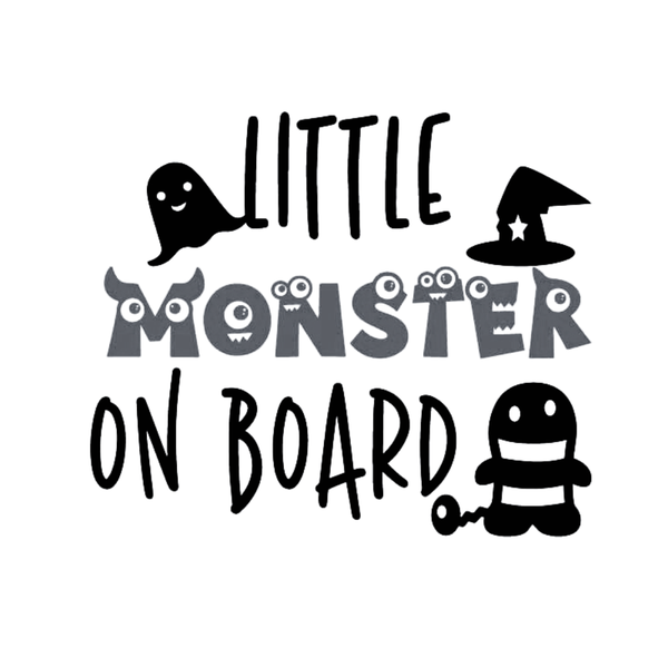 Baby on Board Sign Decal Sticker - Little Monster on Board