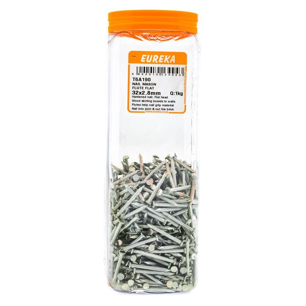 EUREKA Fluted Masonry Nail Flat 32 x 2.8mm Q:1kg T6A190