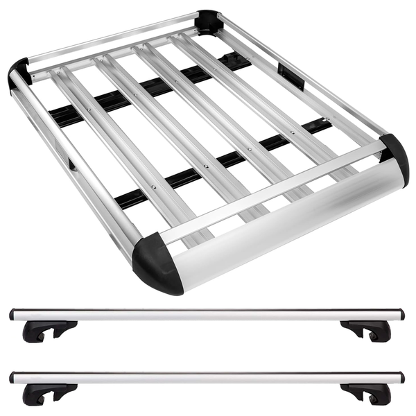 Roof crossbar paired with double-layer luggage rack