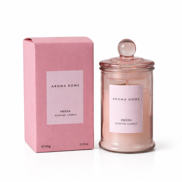 Modern and Minimalist Glass Jar Scented Candle With Lid