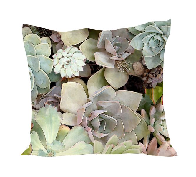 I Love it Here Succulent in Soil Cushion Cover