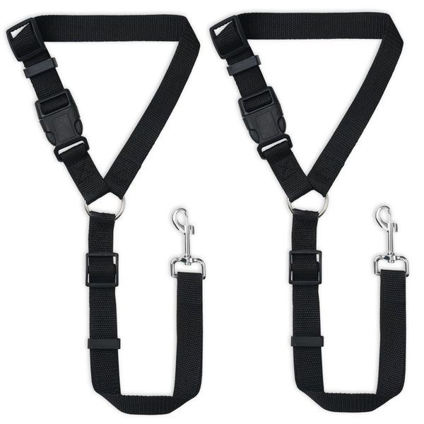 2 Packs Dog Cat Safety Car Headrest Restraint Adjustable Nylon Fabric