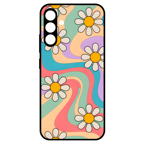 SUPERB. Cover Compatible with Samsung Galaxy S24 - Groovy Daisy Swirl