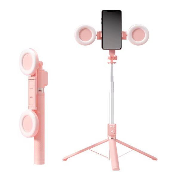 AB-15 Selfie Stick Tripod Stand with 2 Lights &amp; Remote Phone Camera