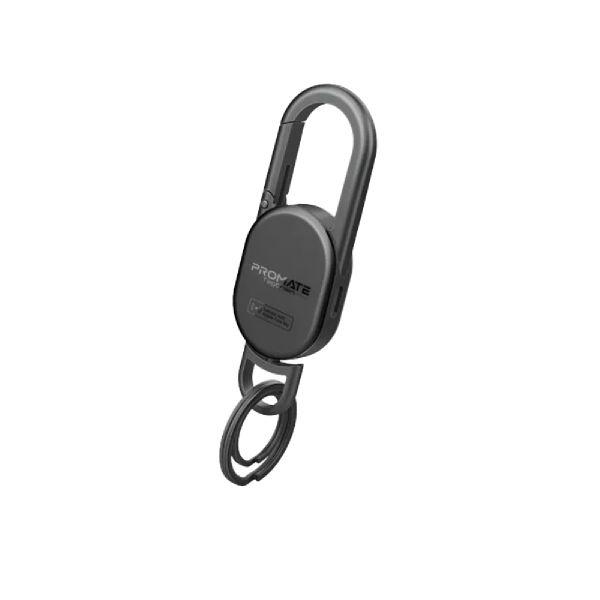 Promate TagChain Smart Carabiner Keychain Black, Apple Find My Integration