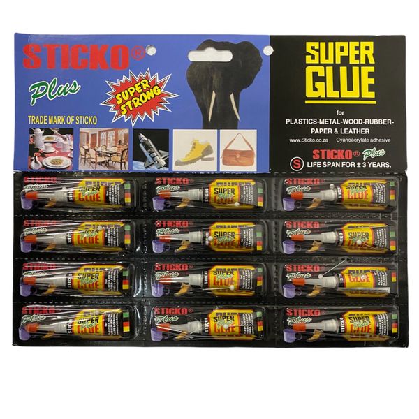Super Strong Super Glue 12 Piece Carded