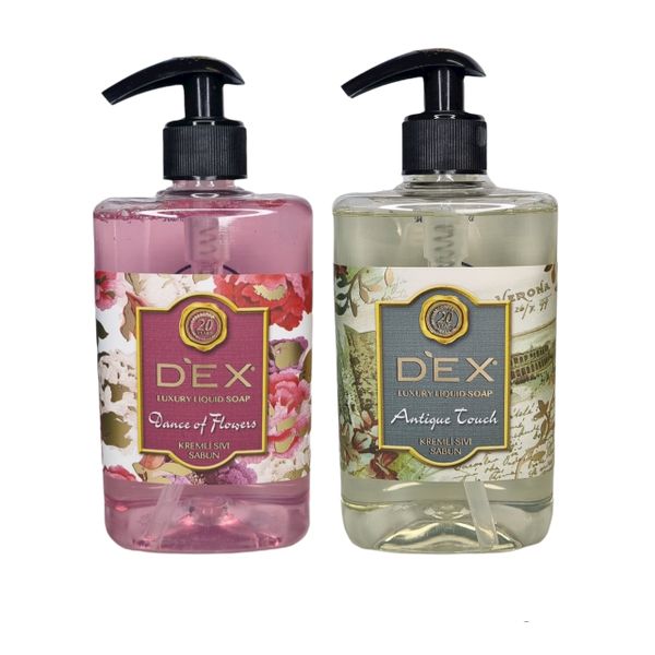 Dex Luxury Liquid Hand Soap 2 in1 Mix Pack Dance of Flowers /Antique Touc