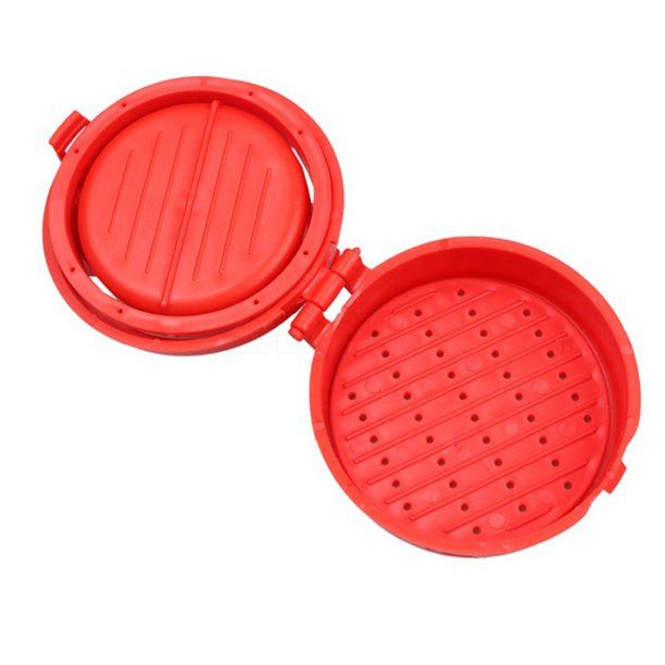 Manual Burger Press Stuffer Hamburger Maker - Red 