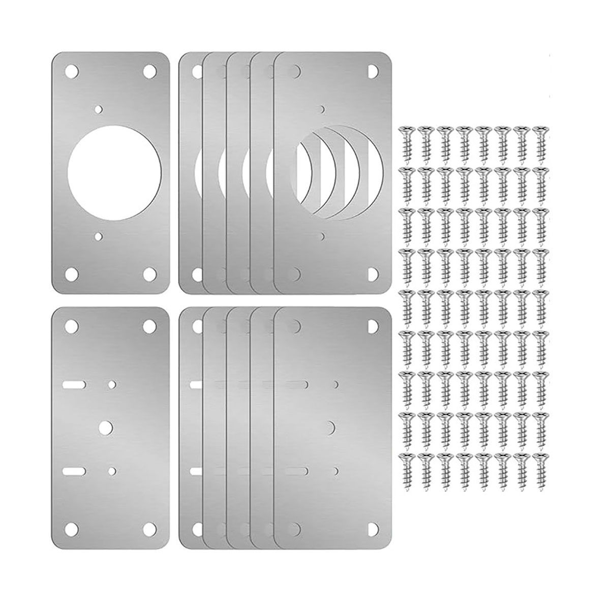 12Piece Hinge Repair Kit Cabinet Door Hinge Repair Plate Hinge Fixing Plate