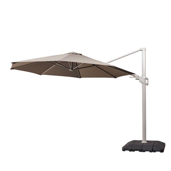 CASA CALORE 3.5m Roma Deluxe Cantilever Umbrella, Base 360deg &amp; side tilt