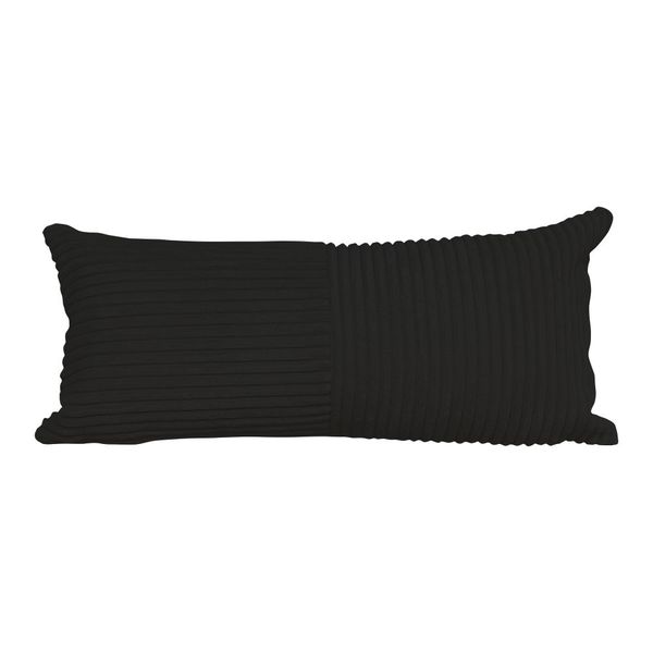 Pandok - Velvet Corduroy Abstract Scatter Cushion Cover with Inner - Black