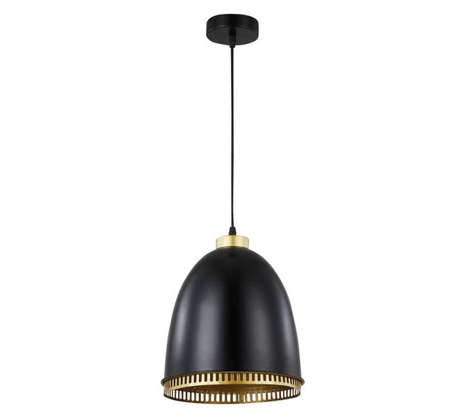 Lighting 1 Light Metal Rim Pendant Black/Gold 35 W
