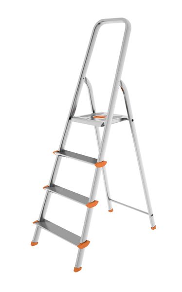 Colombo 84cm 4-Step Anti-Slippery Wide Platform Alumium Ladder - Aluminium