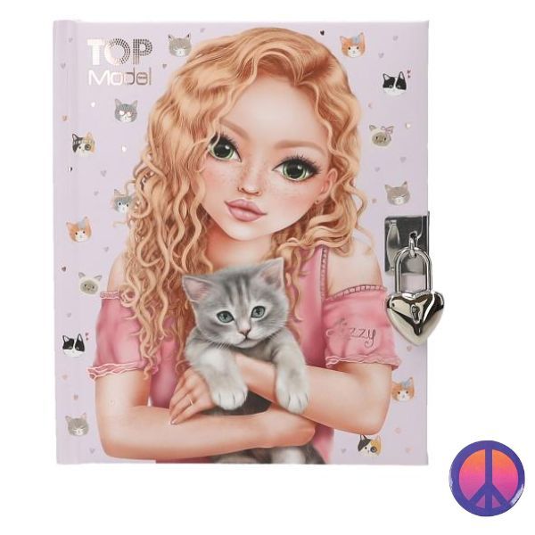 Top Model Kitty Diary With Lock with Peace Badge