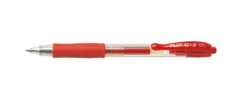 Pilot - Retractable Extra Fine Rollerball Pen Gel Ink 0.5mm - Red x 2