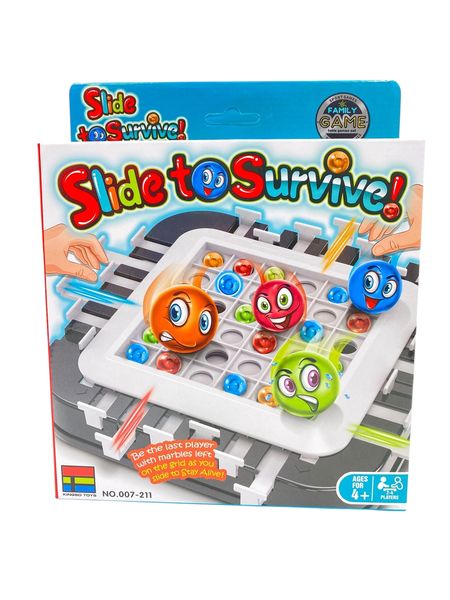 Slide to Survive Board Game - Family Marble Challenge for 2-4 Players