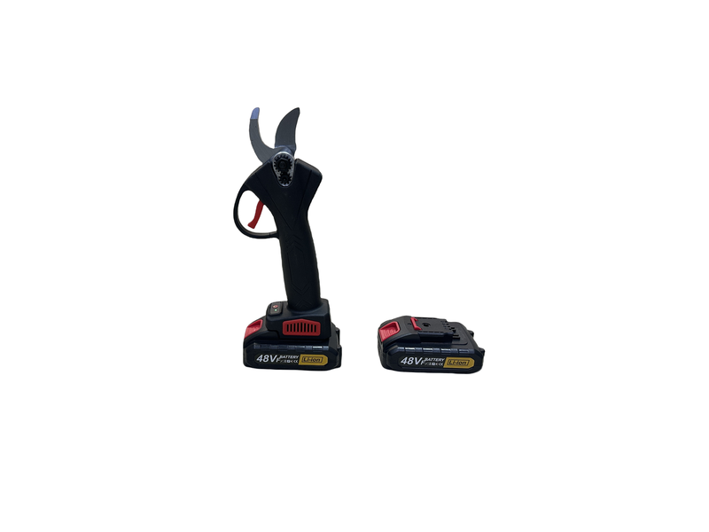 Black Cordless Electric Pruning Shears with 2 Lithium Batteries 48V