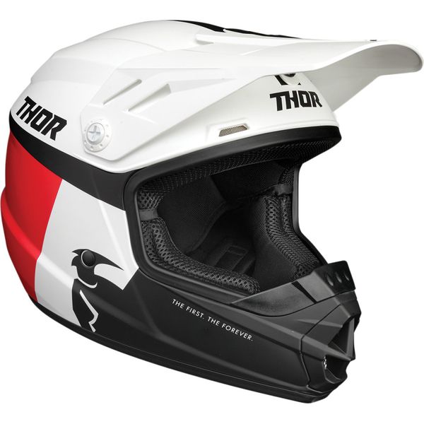 Thor Kids Sector Racer White/Red/Blue Helmet image