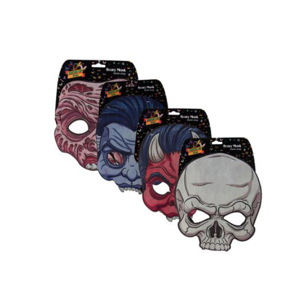 Dress Up Fun- Assorted Scary Masks Pack of 4