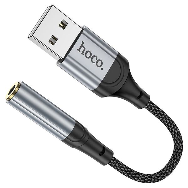 USB to 3.5mm Earphone Jack Adapter USB-A to AUX Converter Cable Hoco.LS36