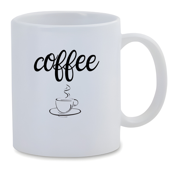 White Ceramic Mug 350ml - Coffee