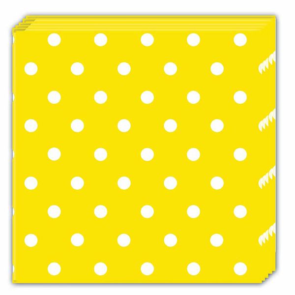 Yellow Dots Three Ply Napkins 33cmx33cm