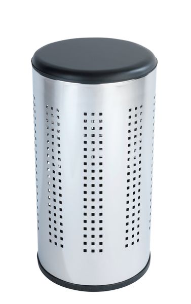 Wenko - Laundry Basket 46L / Bathroom Seat - Bergamo - Steel / Wood