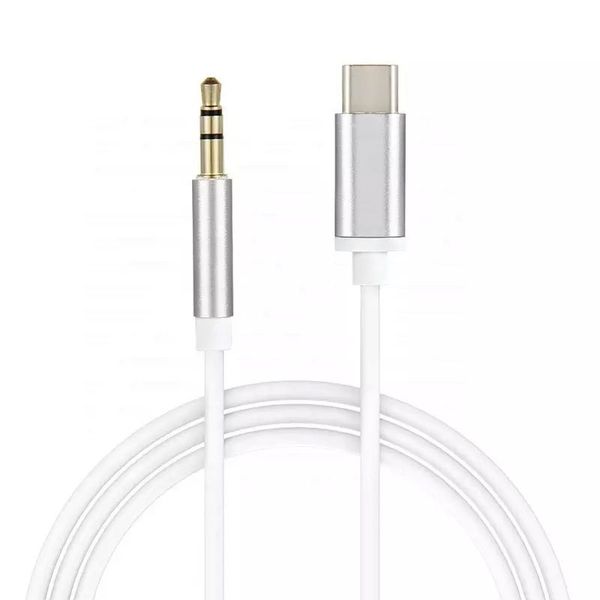 Type-C to Aux 3.5 Audio 8 Pin Adapter Jack Cable For Various Uses -White