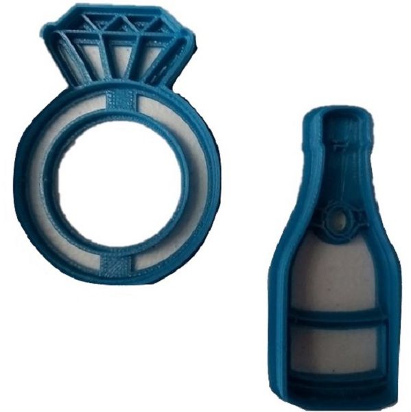 Ring and Champagne cookie cutters