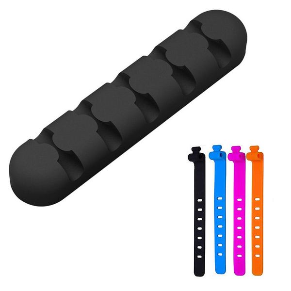5 Slot Desktop Cable Clip Cable Organiser with Adjustable Multipurpose Ties