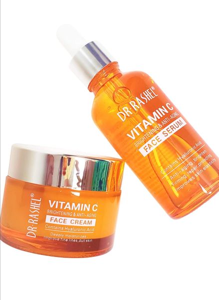 Dr Rashel Vitamin C Face Serum &amp; Face Cream Hyaluronic Anti-Aging Cream Kit