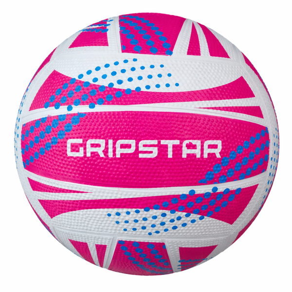 Grip Star - Rubber Moulded Netball - White/Pink