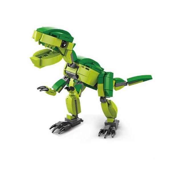 Pack Of 288 Pieces 3 in 1 Dinosaur Building Blocks Toy - Velociraptor
