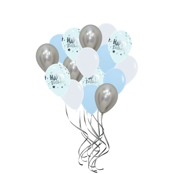 Silver Birthday Balloon Bouquet