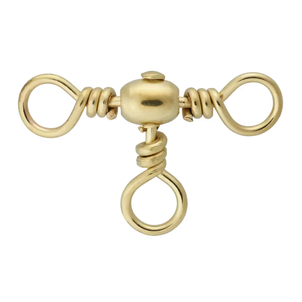 Caperlan Paternoster - Three Way Fishing Brass Swivel - Pack of 10