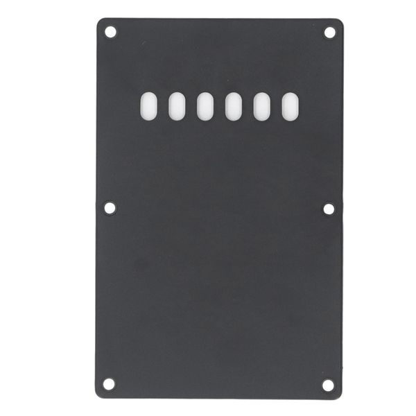 6 - Hole Black Plastic Guitar Back Plate