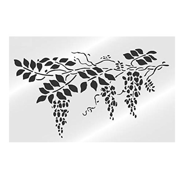 Craft DIY Reusable Art Wisteria Flower Wall Mural Stencil (40cm)